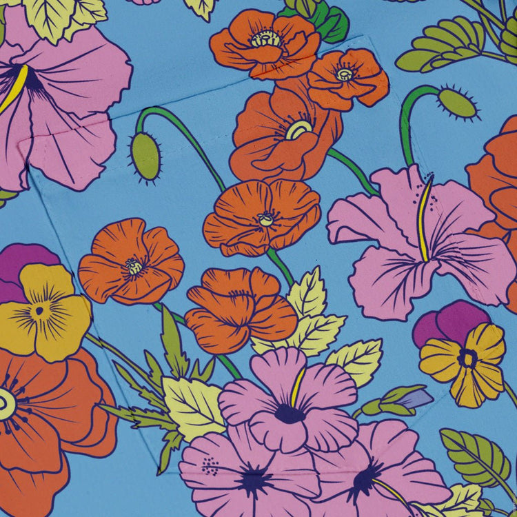 California Flowers Button Up Shirt Geek Nerd adult sizing botany print Design by Julie Kitzes