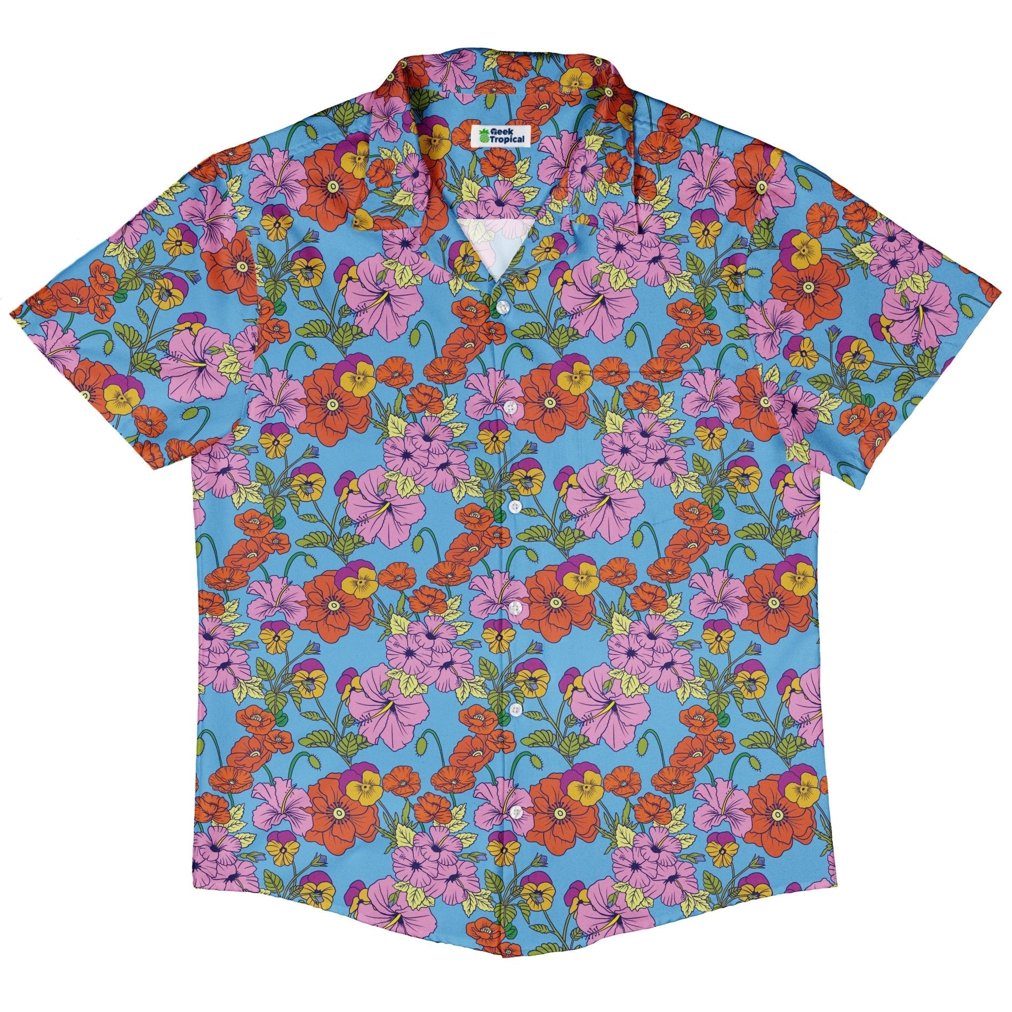 Clearance Ready - to - Ship California Flowers Button Up Shirt Geek Nerd adult sizing Advertise to Meta All Adult Button Up Shirts