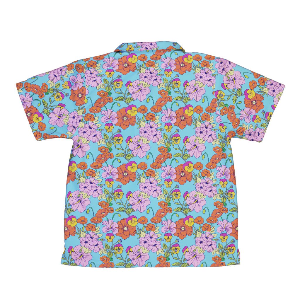 California Flowers Youth Hawaiian Shirt Geek Nerd botany print Design by Julie Kitzes q225