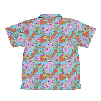 California Flowers Youth Hawaiian Shirt Geek Nerd botany print Design by Julie Kitzes q225