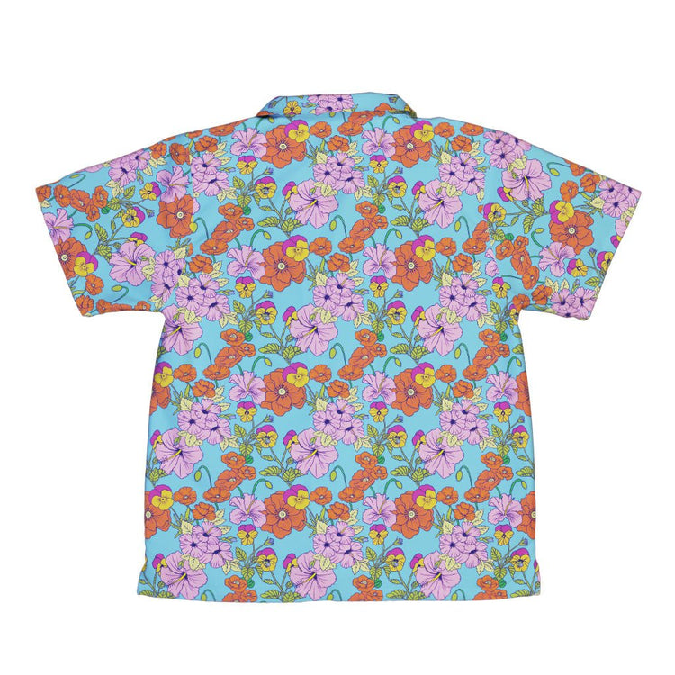 California Flowers Youth Hawaiian Shirt Geek Nerd botany print Design by Julie Kitzes q225