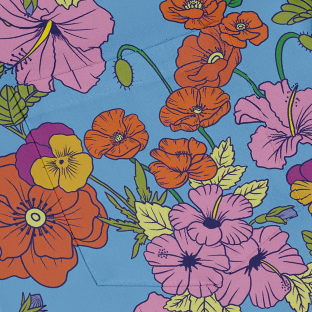 California Flowers Long Sleeve Button Up Shirt Geek Nerd adult sizing botany print Design by Julie Kitzes