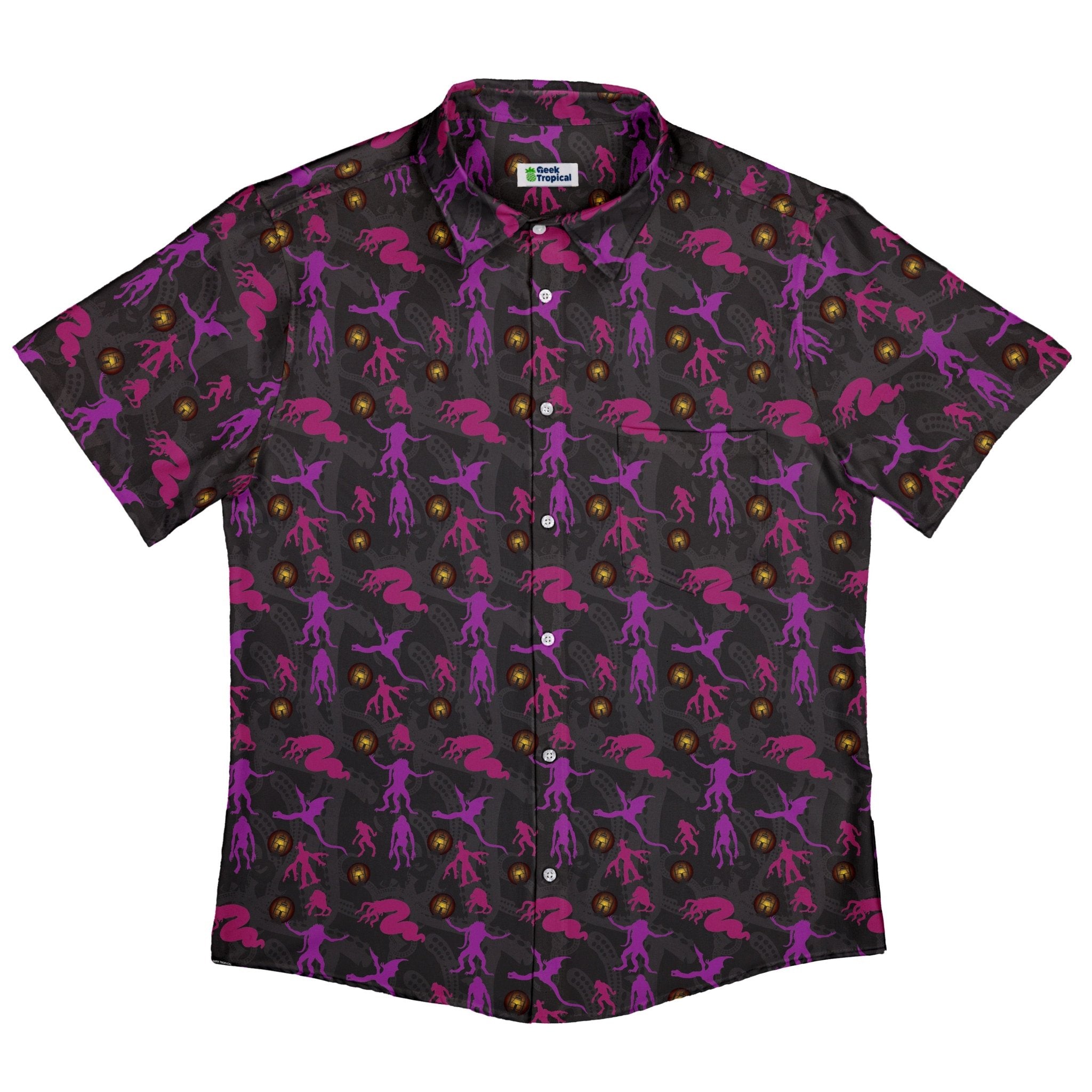 Call of Cthulhu Button Up Shirt Geek Nerd adult sizing Design by Heather Davenport Fantasy Prints