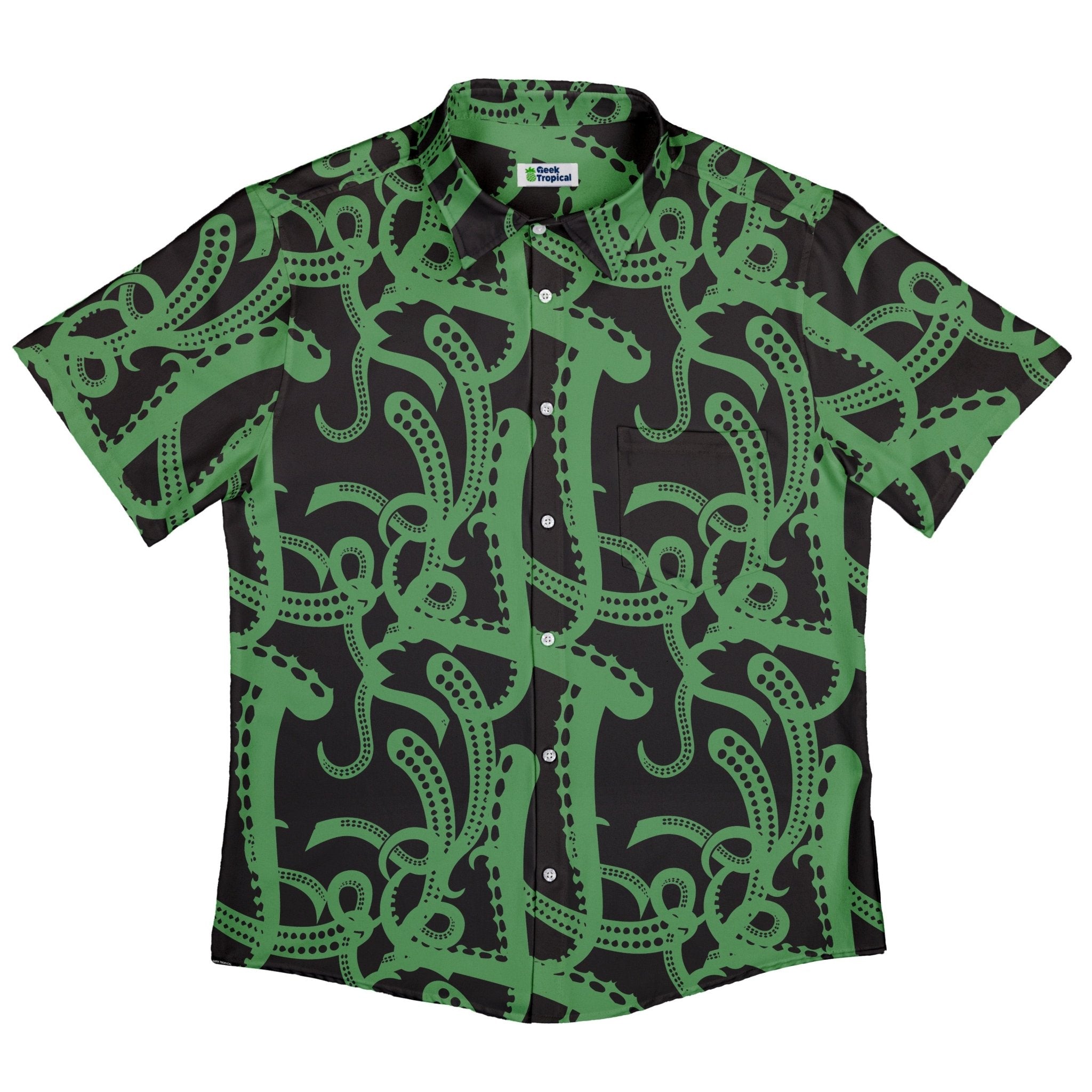 Call of Cthulhu Green Button Up Shirt Geek Nerd adult sizing Fantasy Prints halloween