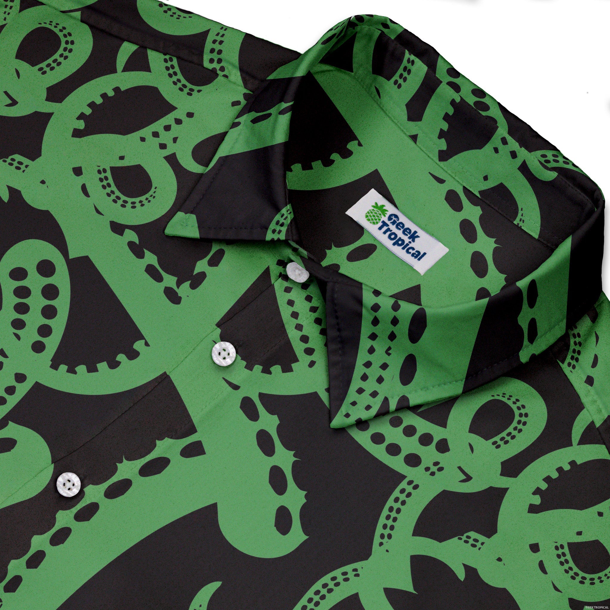 Call of Cthulhu Green Button Up Shirt Geek Nerd adult sizing Fantasy Prints halloween