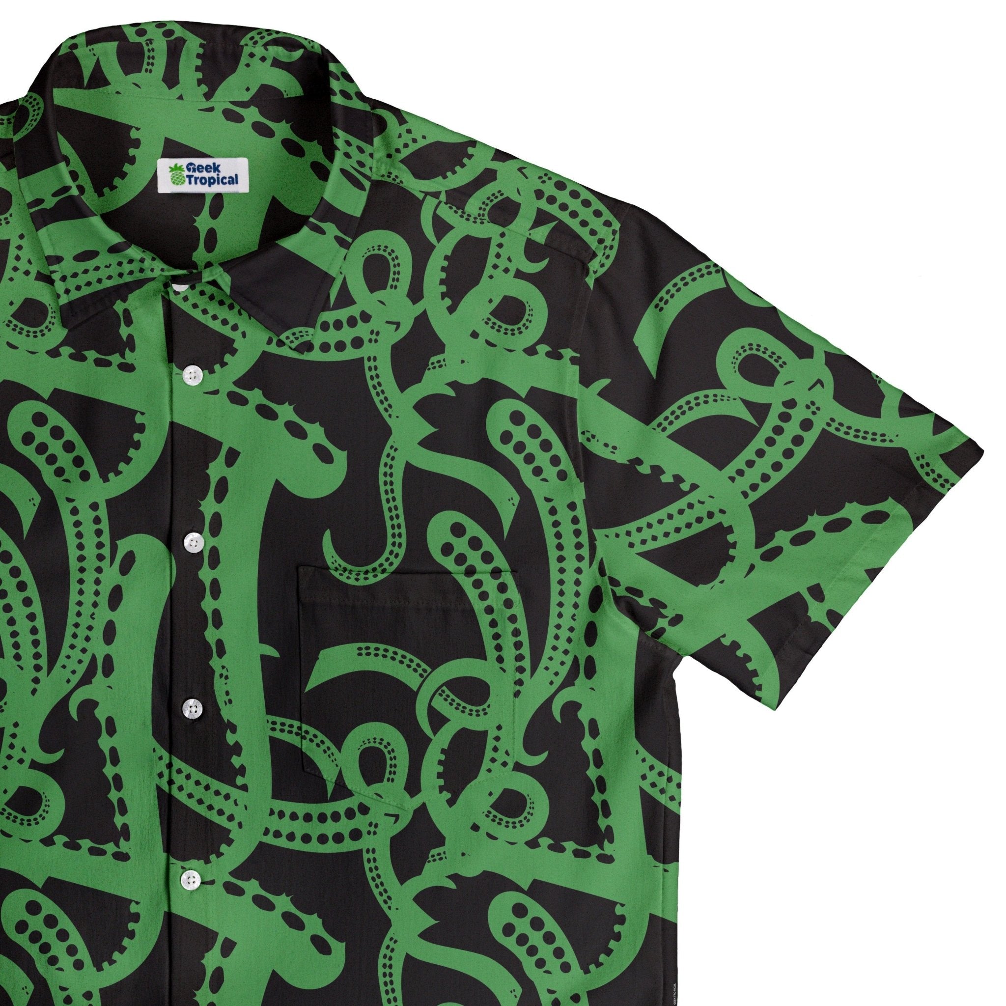 Call of Cthulhu Green Button Up Shirt Geek Nerd adult sizing Fantasy Prints halloween