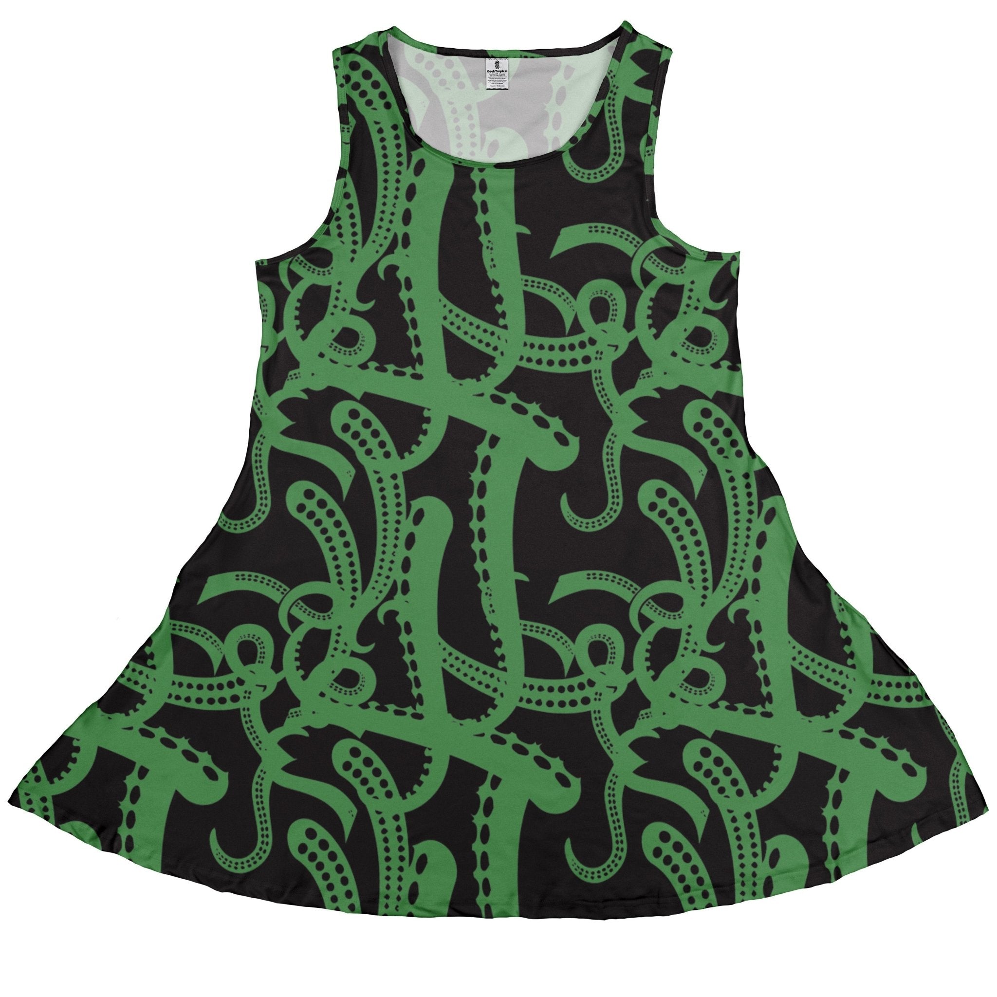 Call of Cthulhu Green Dress Geek Nerd Fantasy Prints halloween lx - C