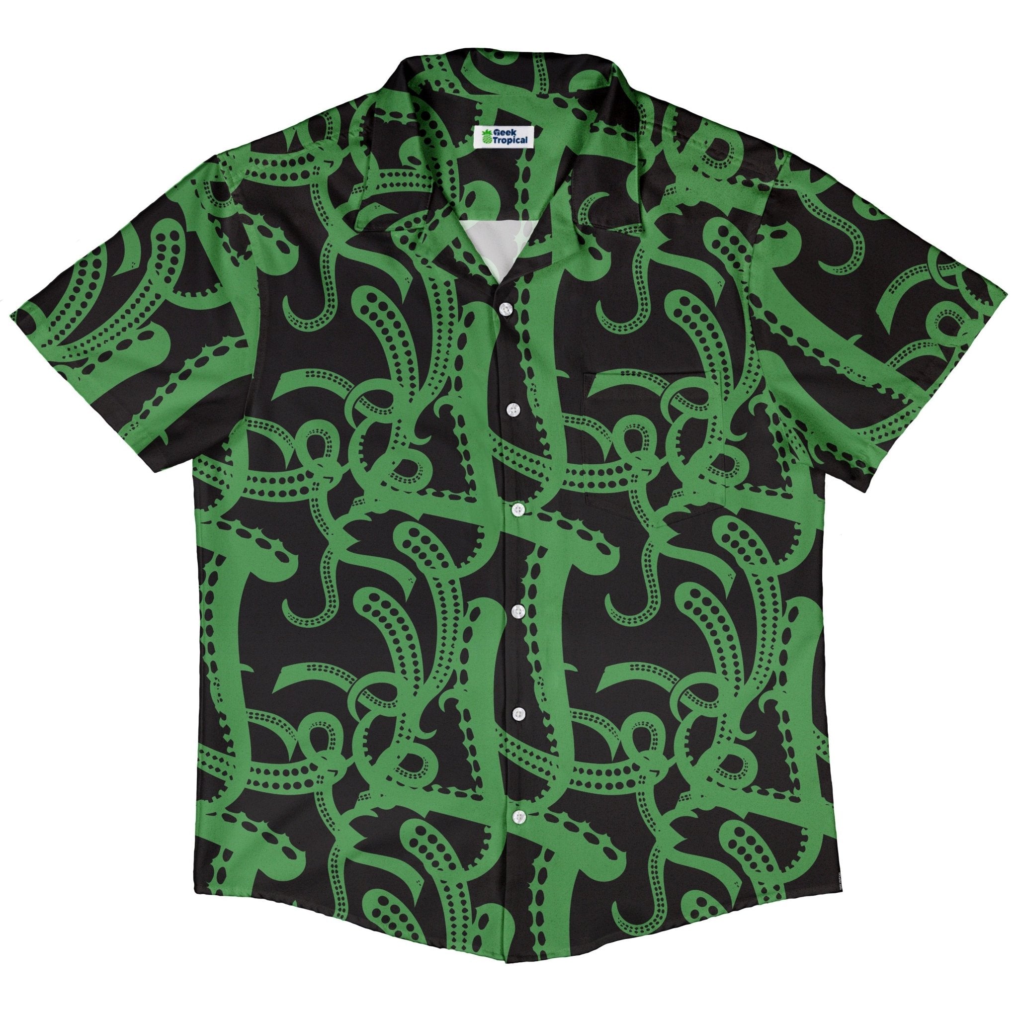 Call of Cthulhu Green Button Up Shirt Geek Nerd adult sizing Fantasy Prints halloween