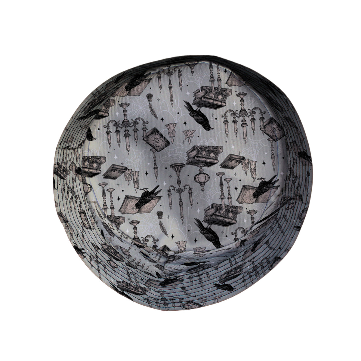 Candelabra and Crows Bucket Hat Top View