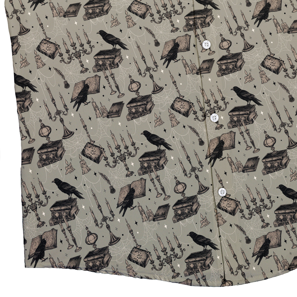 Candelabra and Crows Button Up Shirt Bottom Corner