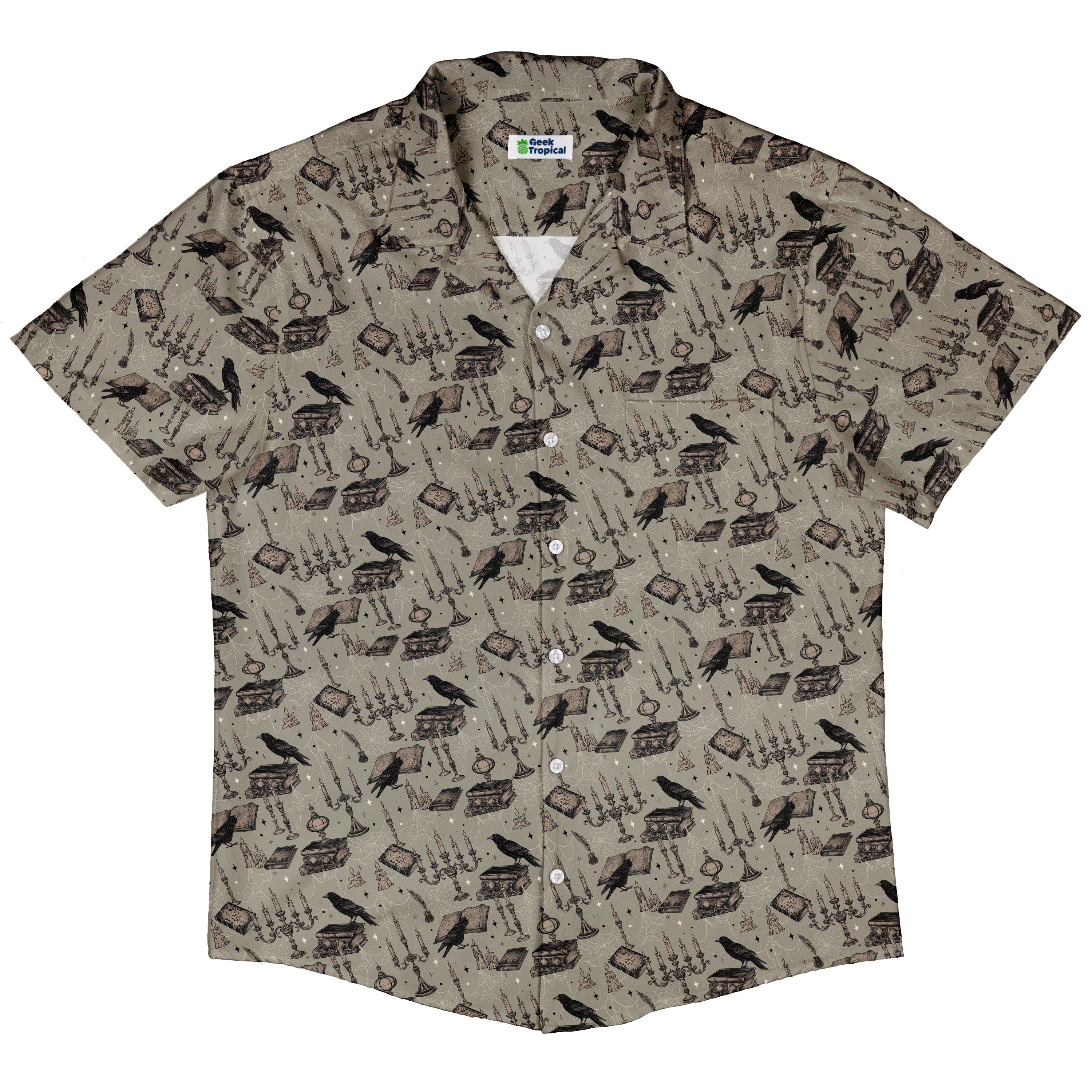 Candelabra and Crows Button Up Shirt Hawaiian Front