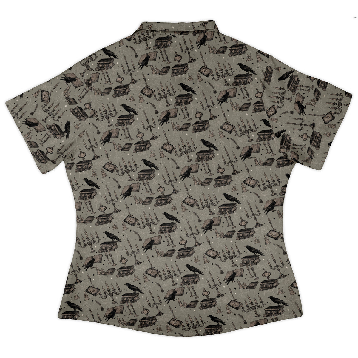 Candelabra and Crows Curvy Button Up Shirt womens back