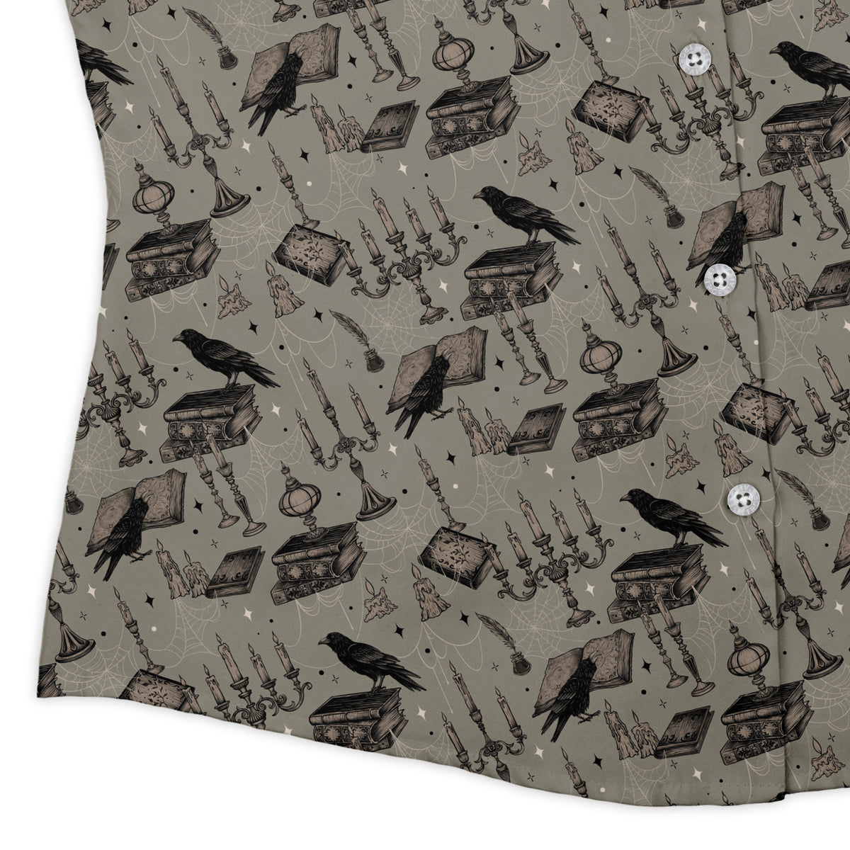 Candelabra and Crows Curvy Button Up Shirt womens corner