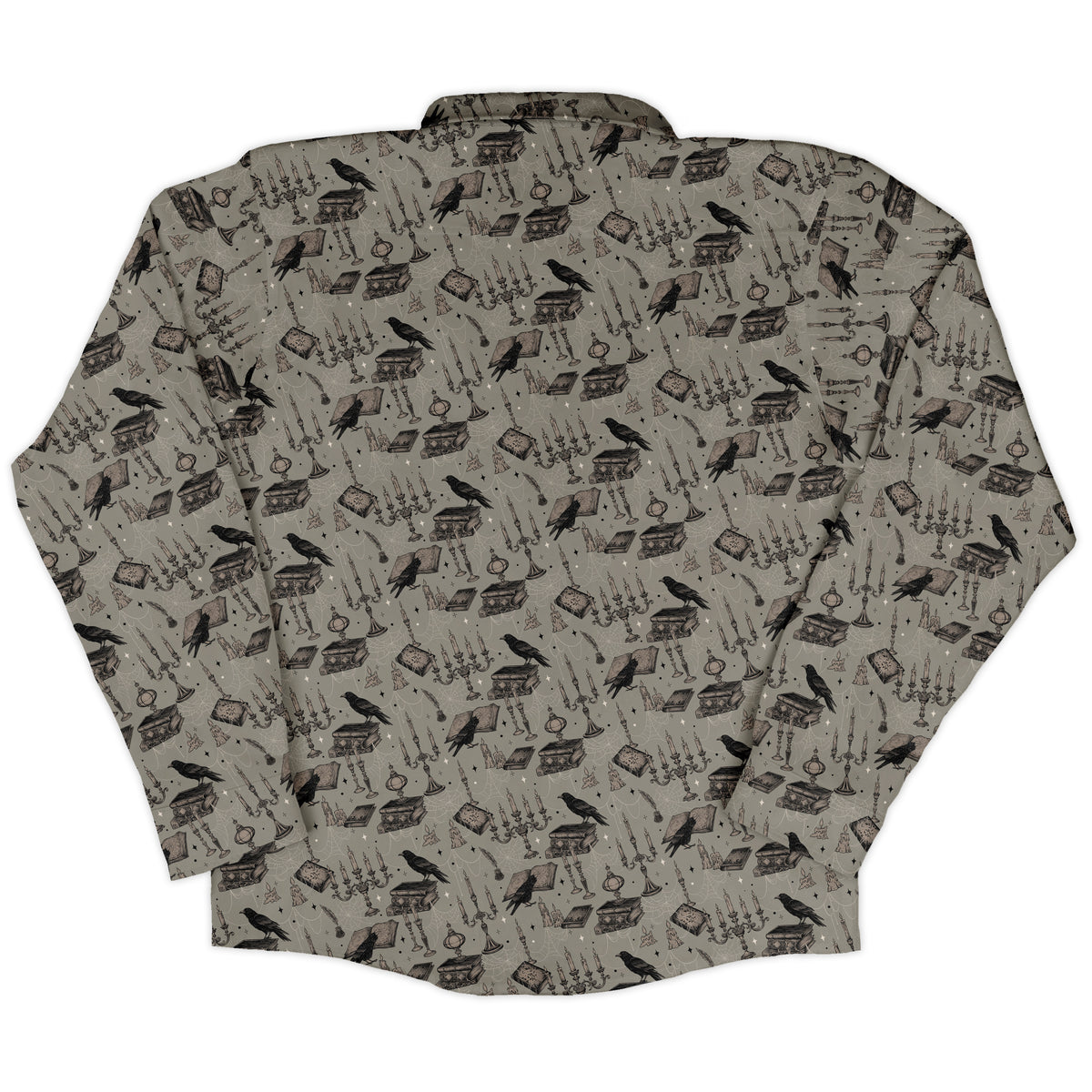 Candelabra and Crows Long Sleeve Button Up Shirt back