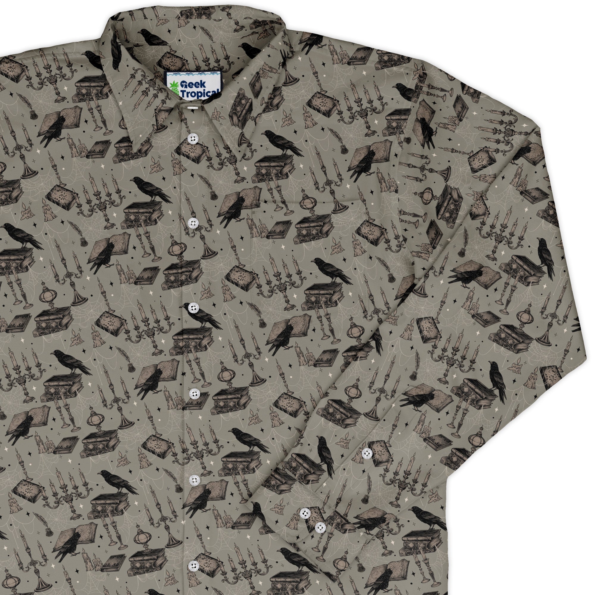 Candelabra and Crows Long Sleeve Button Up Shirt cover