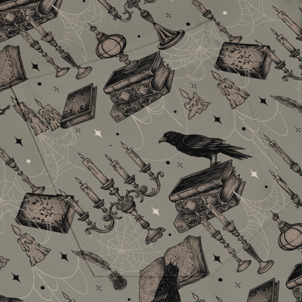 Candelabra and Crows Long Sleeve Button Up Shirt pocket