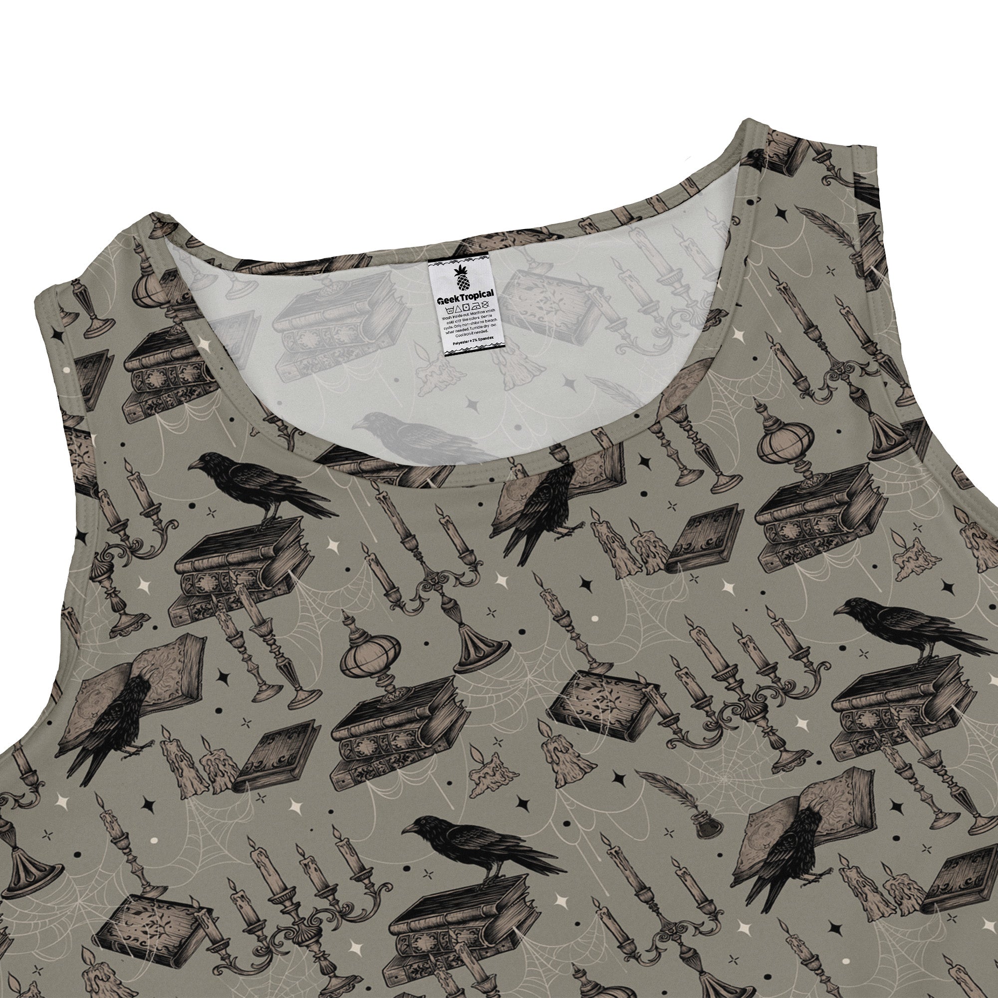 Candelabra and Crows Sleeveless Dress close front