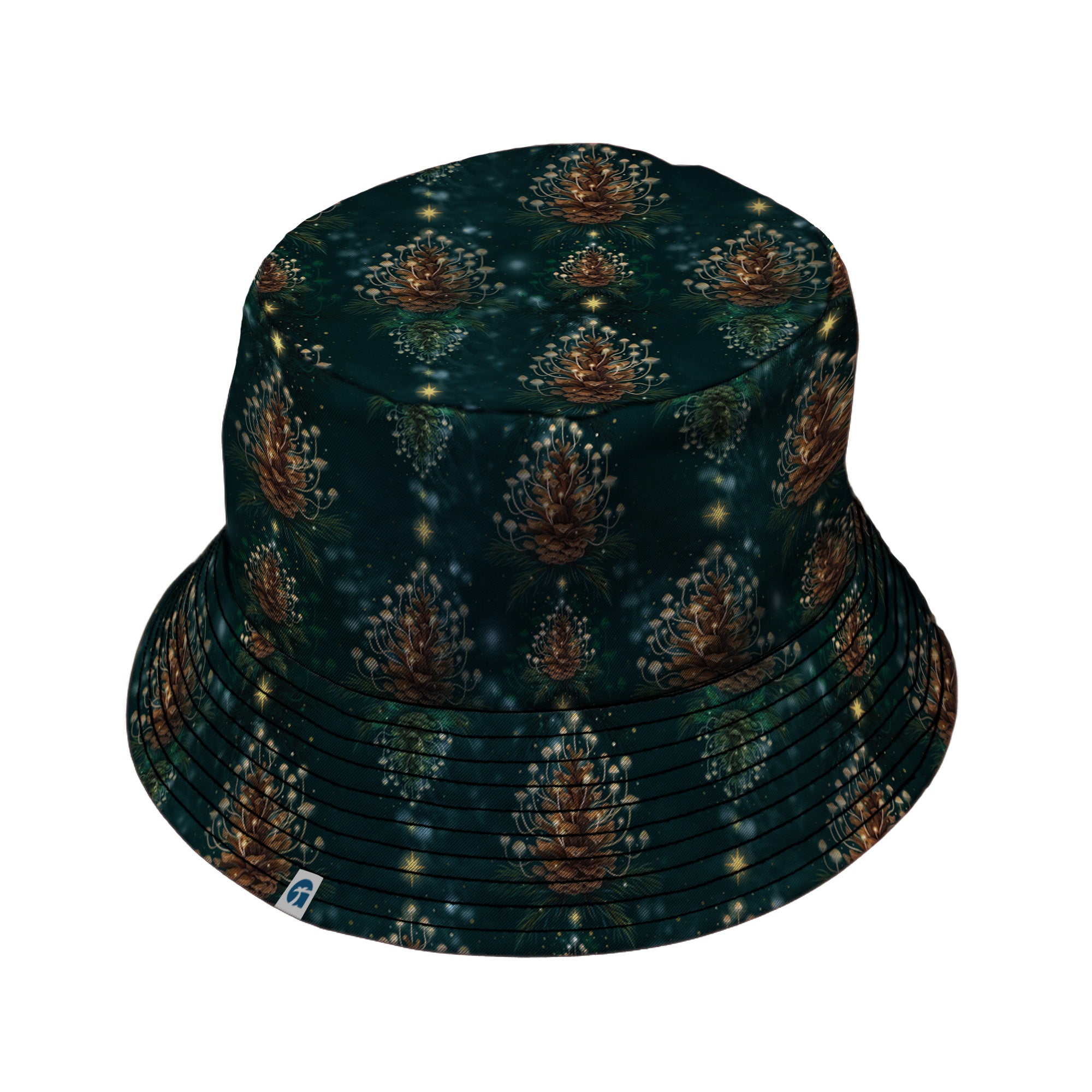 Candlelight Pine Cone Bucket Hat Black Stitching