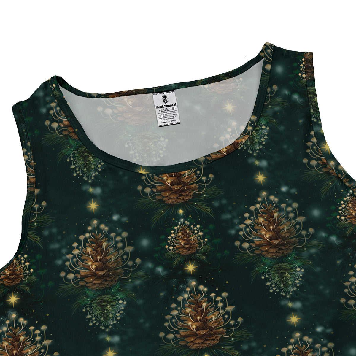 Candlelight Pine Cone Sleeveless Dress close front