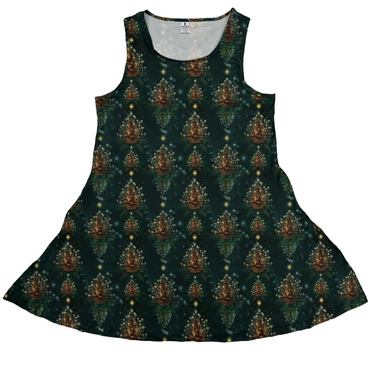 Candlelight Pine Cone Sleeveless Dress front