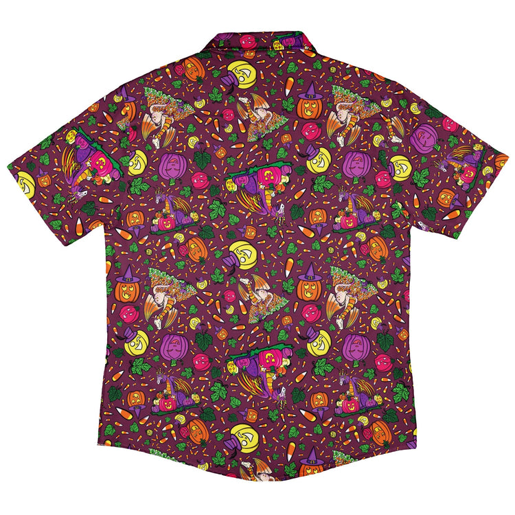 Candy Corn Dragon Button Up Shirt Geek Nerd adult sizing Designed by Rose Khan Fantasy Prints