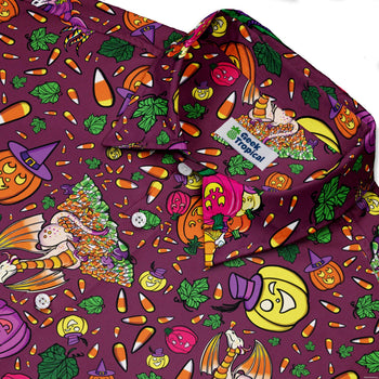 Candy Corn Dragon Button Up Shirt Geek Nerd adult sizing Designed by Rose Khan Fantasy Prints
