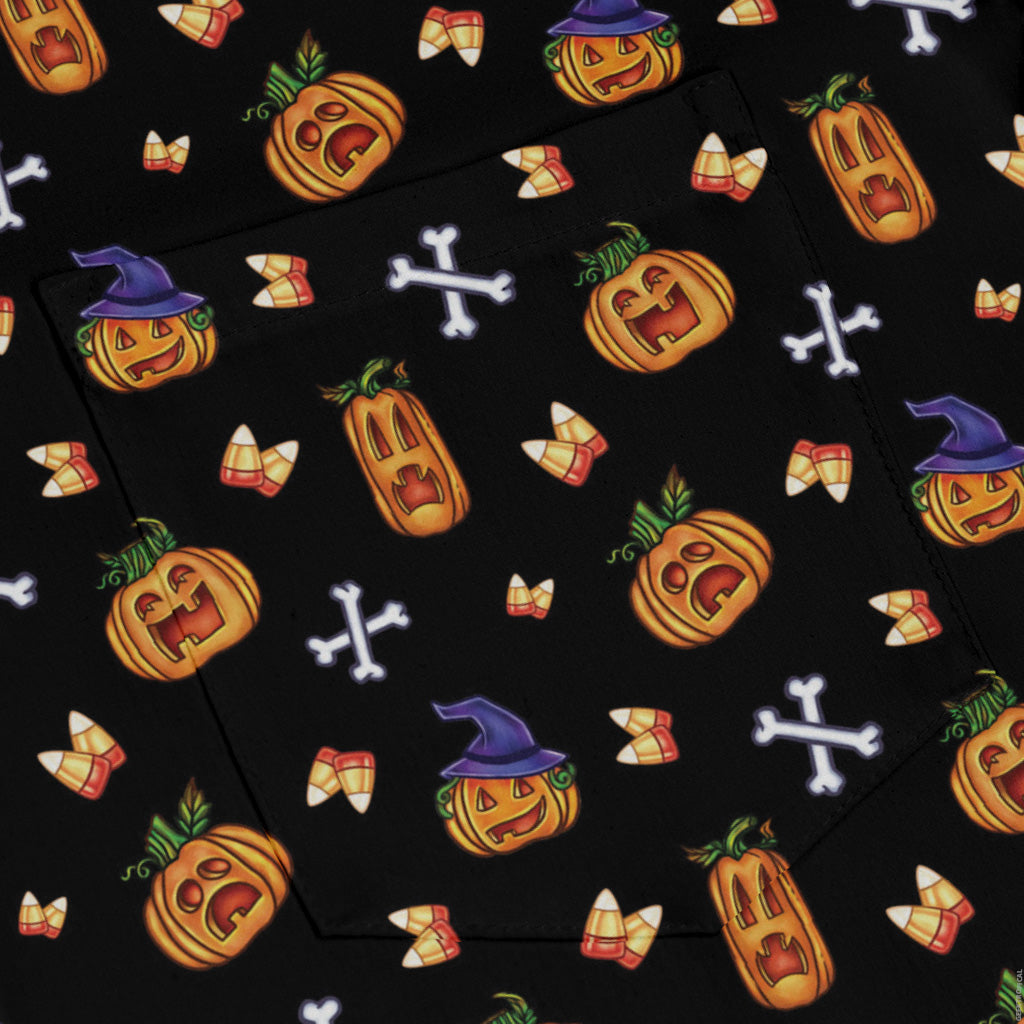 Candy Corn Pumpkins Long Sleeve Button Up Shirt Old Long Sleeve Button Up Shirt pocket
