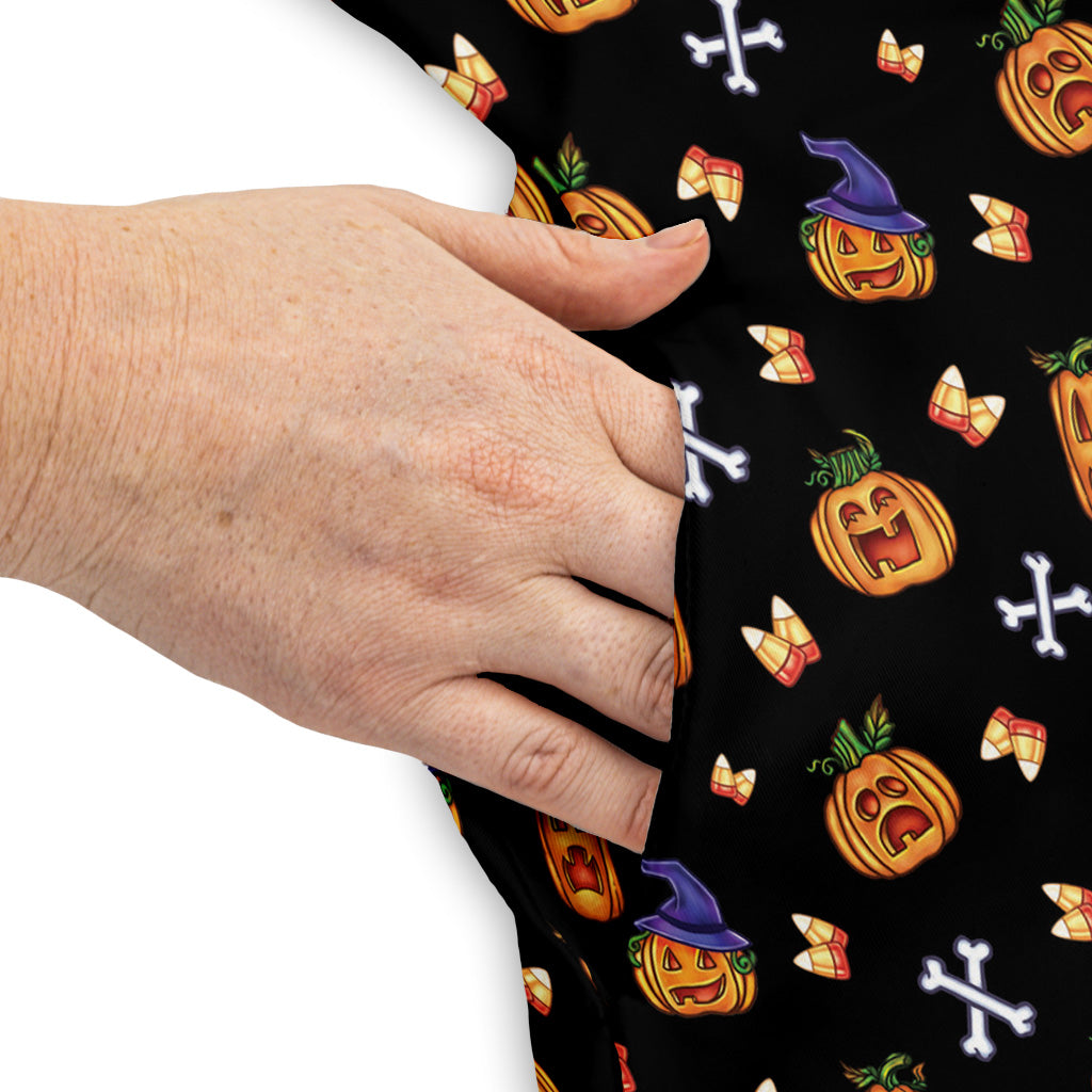 Candy Corn Pumpkins Sleeveless Dress Pocket