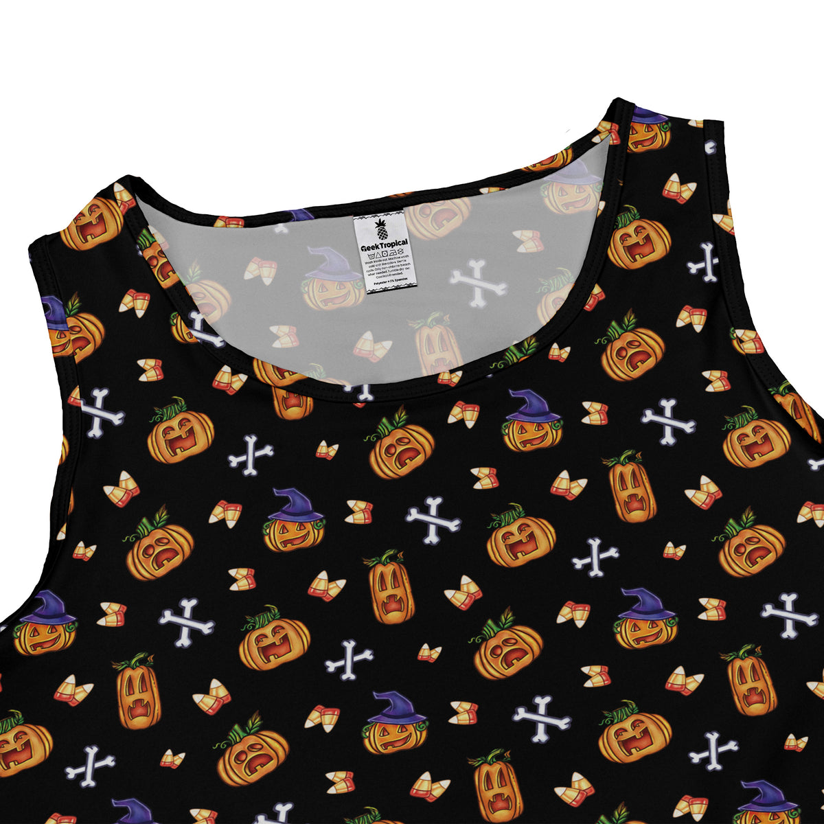 Candy Corn Pumpkins Sleeveless Dress close front