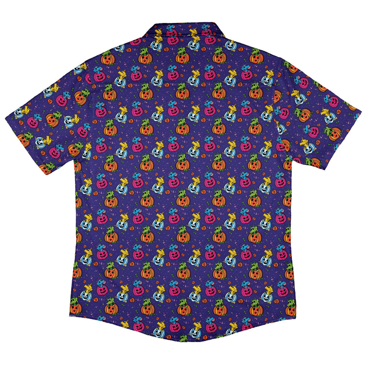 Candy Pumpkin Dragons Button Up Shirt Geek Nerd adult sizing Designed by Rose Khan Fantasy Prints