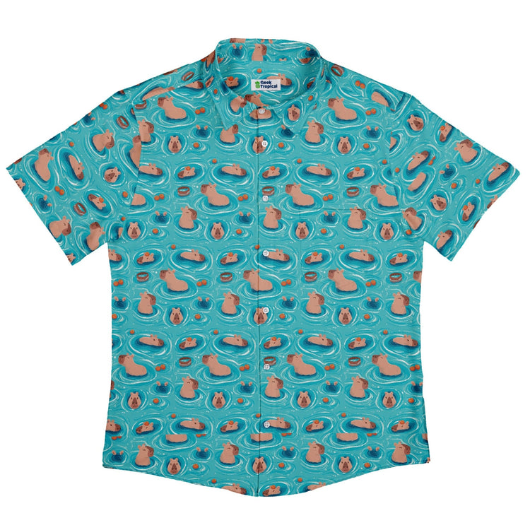 Capybara Springs Button Up Shirt Geek Nerd 0925 adult sizing All Adult Button Up Shirts