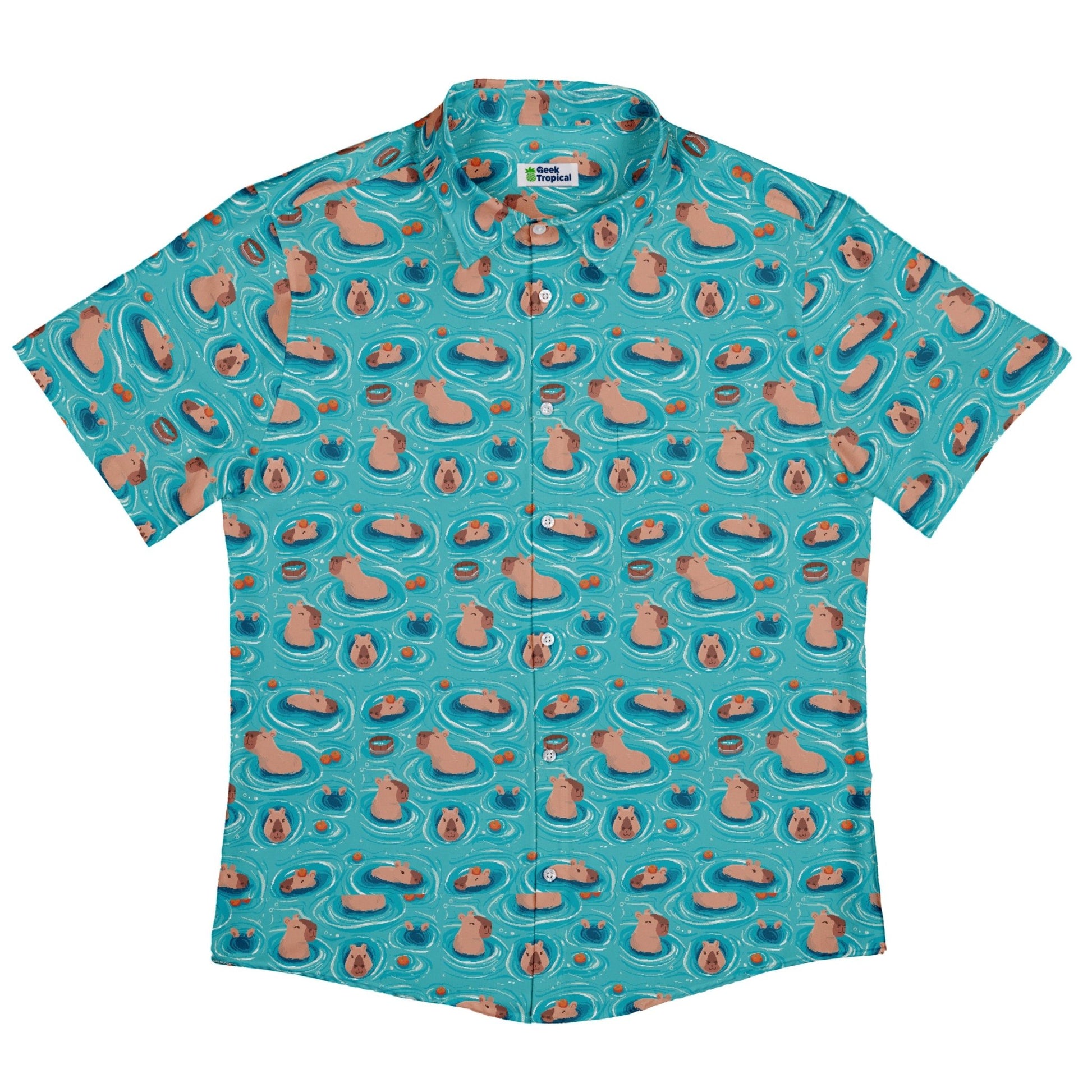 Capybara Springs Button Up Shirt Geek Nerd 0925 adult sizing All Adult Button Up Shirts