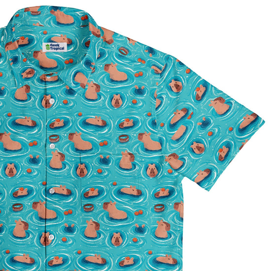 Capybara Springs Button Up Shirt Geek Nerd 0925 adult sizing All Adult Button Up Shirts
