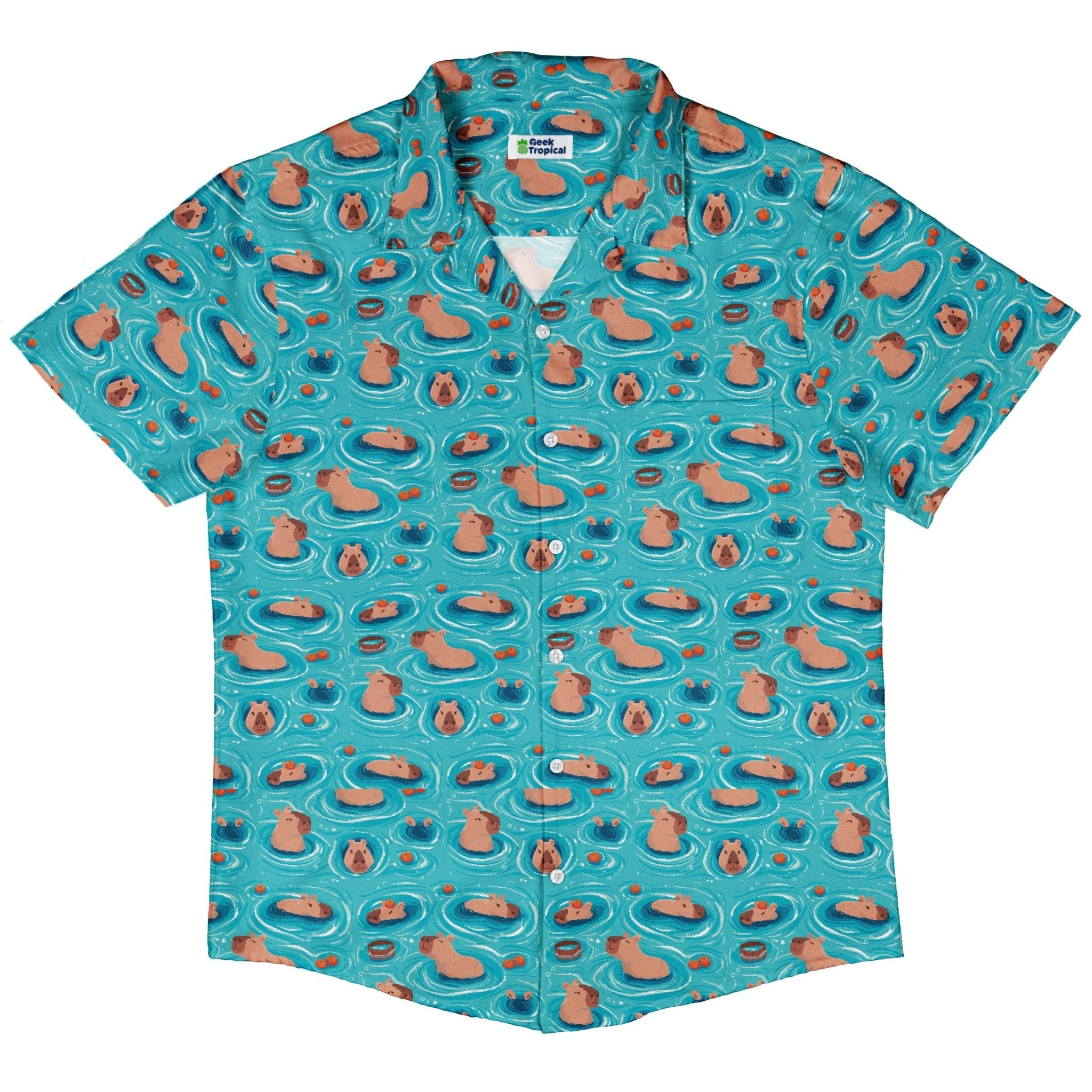 Capybara Springs Button Up Shirt Geek Nerd 0925 adult sizing All Adult Button Up Shirts