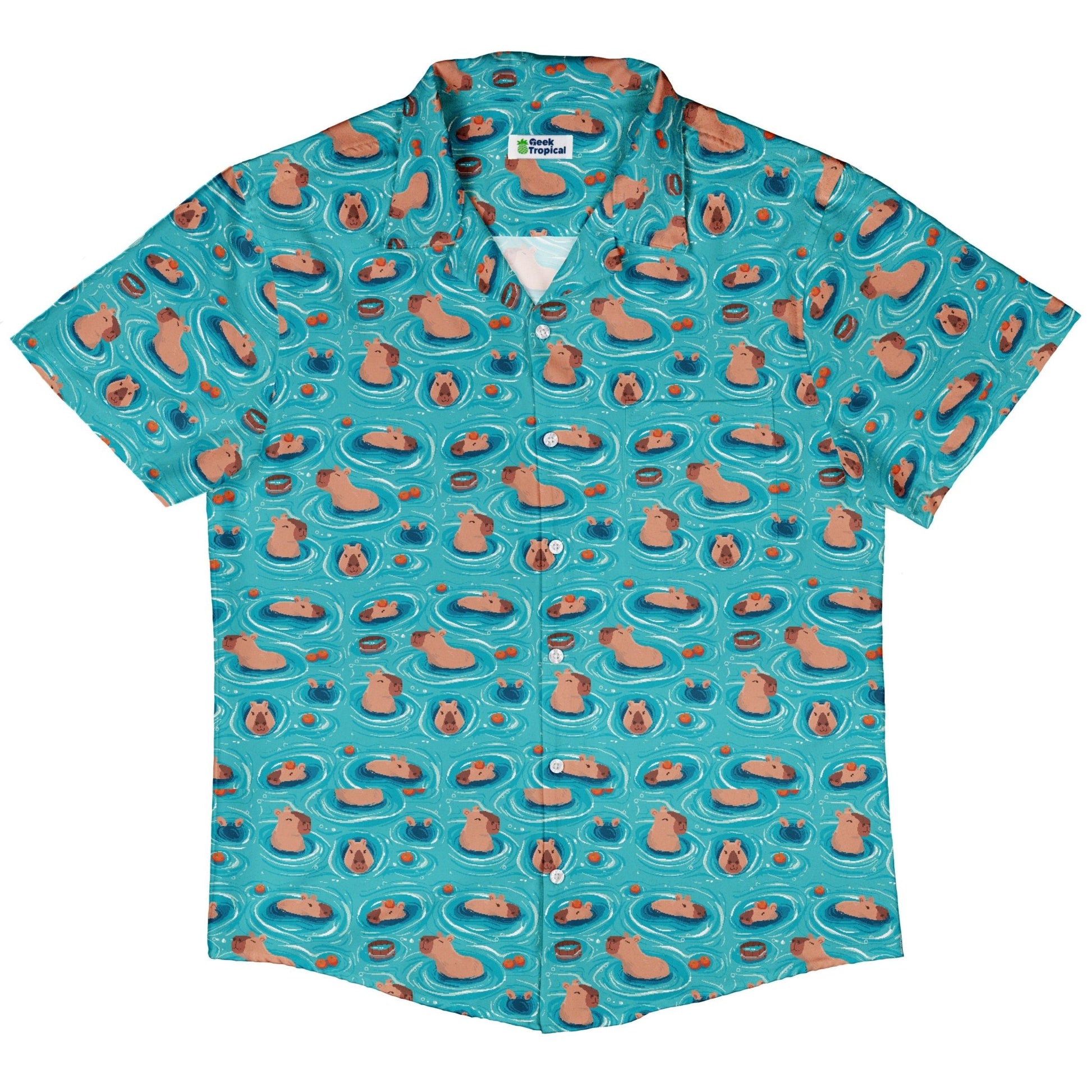 Capybara Springs Button Up Shirt Geek Nerd 0925 adult sizing All Adult Button Up Shirts