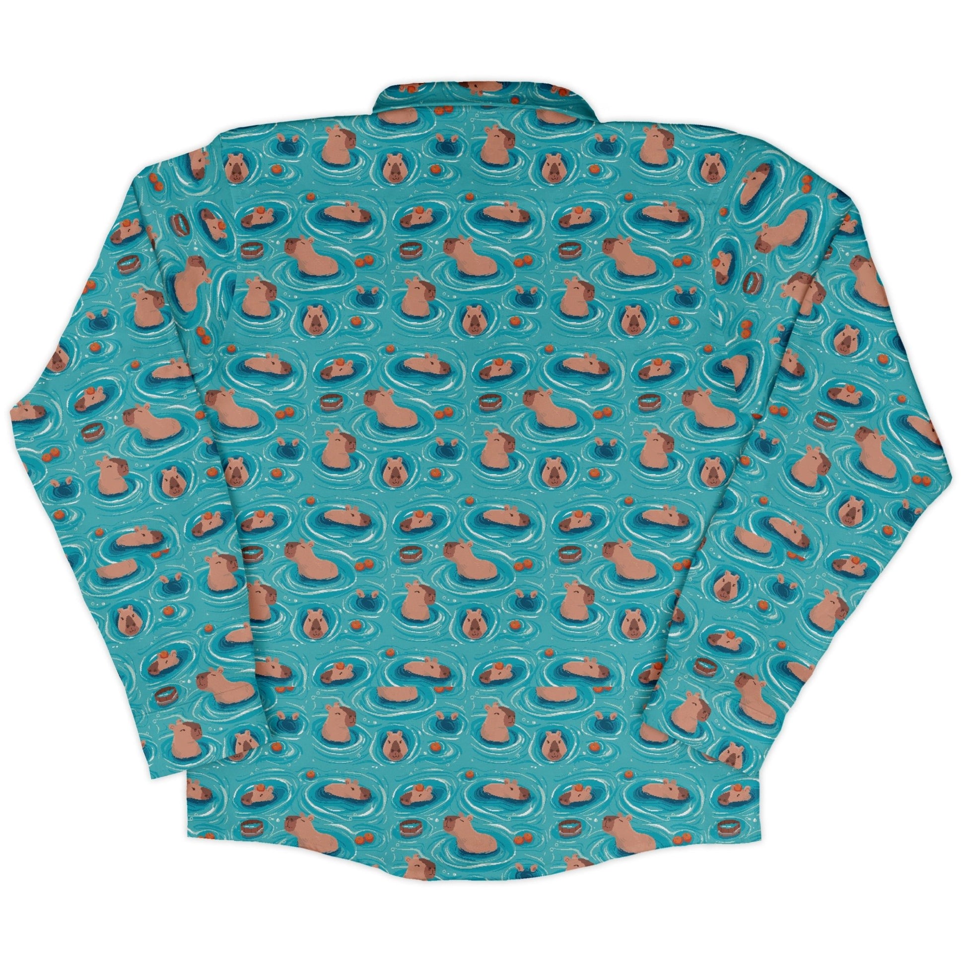 Capybara Springs Long Sleeve Button Up Shirt Geek Nerd 0925 adult sizing All Adult Button Up Shirts
