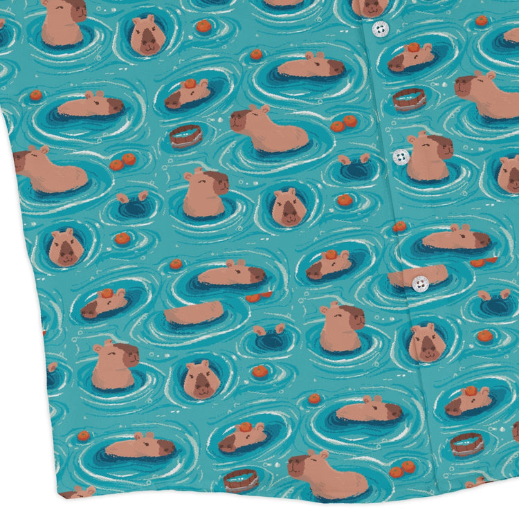 Capybara Springs Long Sleeve Button Up Shirt Geek Nerd 0925 adult sizing All Adult Button Up Shirts