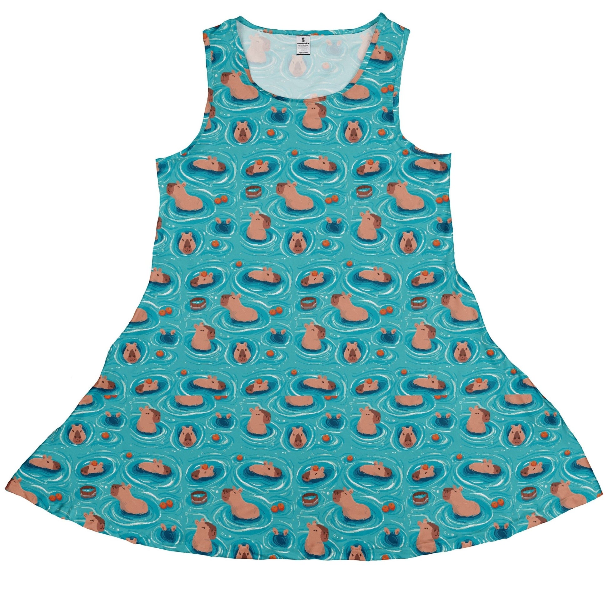Capybara Springs Dress Geek Nerd 0925 Animal Patterns Design by Claire Murphy