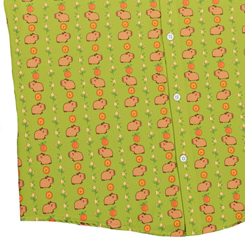 Capybaras Button Up Shirt Geek Nerd adult sizing animal patterns Design by Ardi Tong