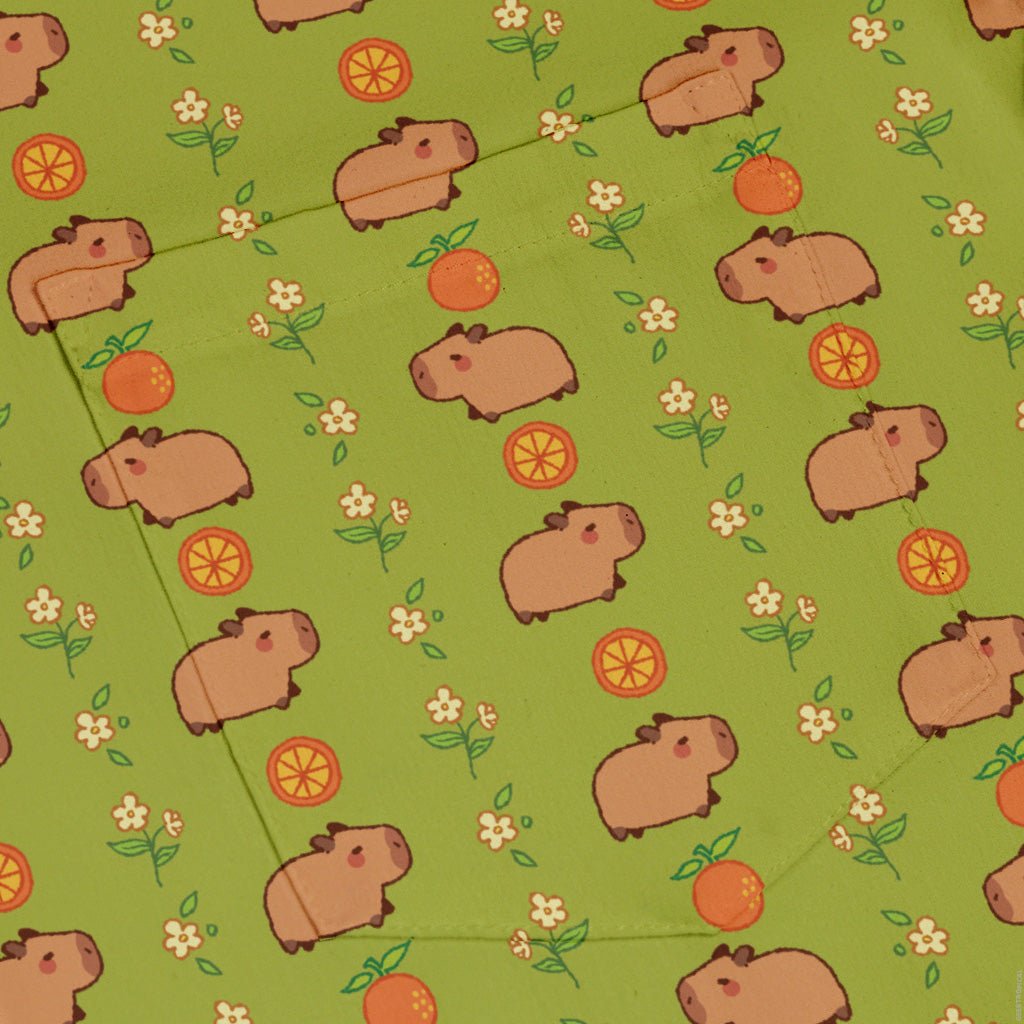 Capybaras Button Up Shirt Geek Nerd adult sizing animal patterns Design by Ardi Tong