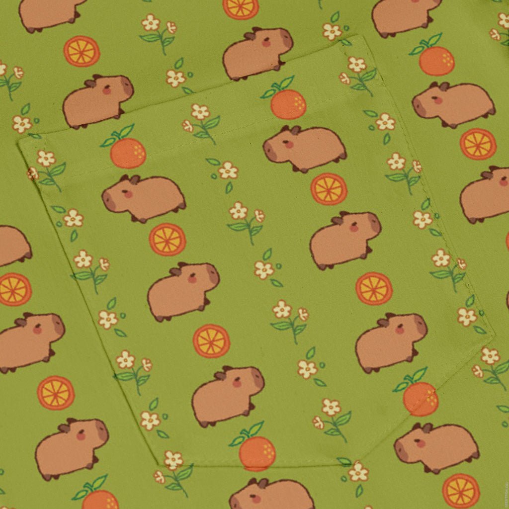 Capybaras Long Sleeve Button Up Shirt Geek Nerd adult sizing animal patterns Design by Ardi Tong