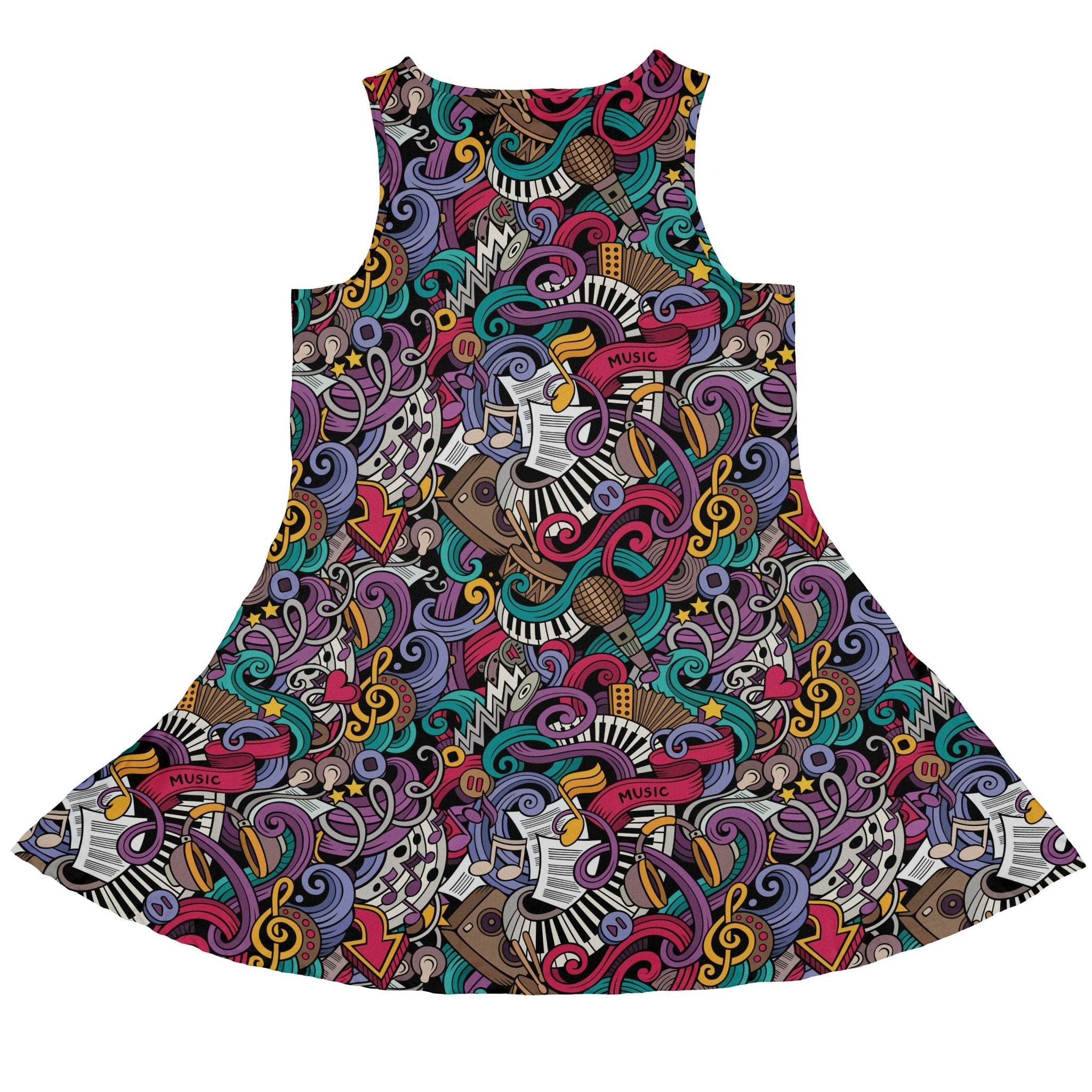 Cartoon Music Doodles Dress Geek Nerd lx - C Maximalist Patterns music print