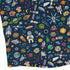 Cartoon Space Objects Outer Space Navy Long Sleeve Button Up Shirt Geek Nerd adult sizing FLOW DESC WRITING Maximalist Patterns
