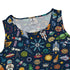 Cartoon Space Objects Outer Space Navy Dress Geek Nerd lx - C Maximalist Patterns outer space & astronaut print