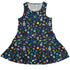 Cartoon Space Objects Outer Space Navy Dress Geek Nerd lx - C Maximalist Patterns outer space & astronaut print