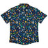 Cartoon Space Objects Outer Space Navy Button Up Shirt - adult sizing - Maximalist Patterns - outer space & astronaut print
