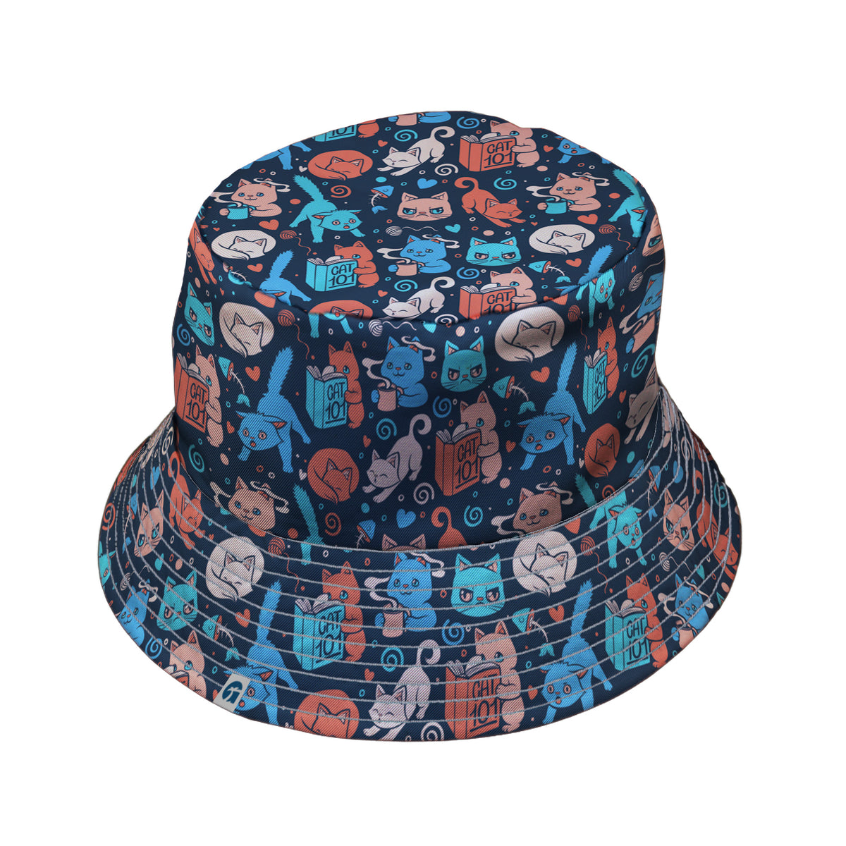 Cat 101 Bucket Hat Gray Stitching