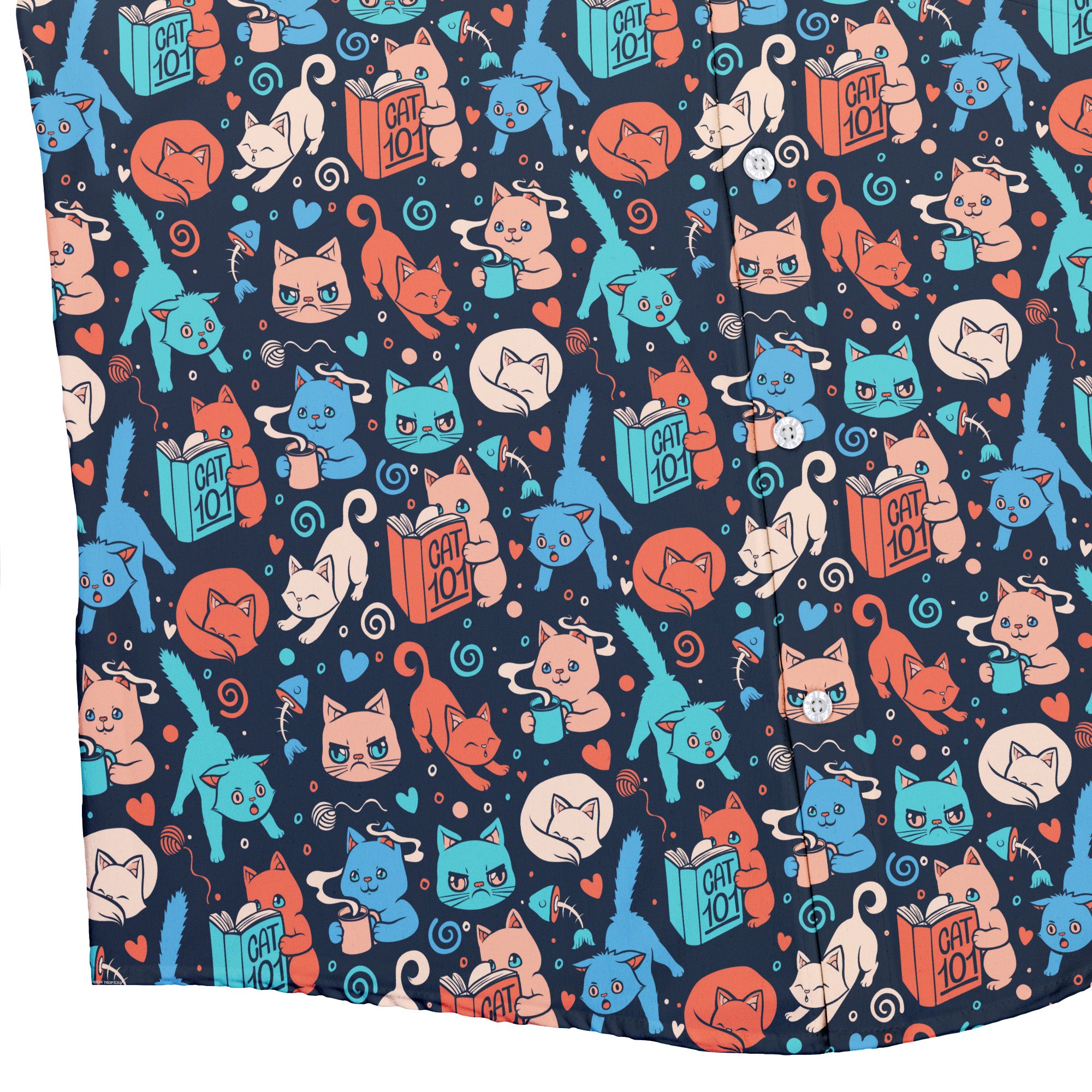Cat 101 Button Up Shirt Bottom Corner