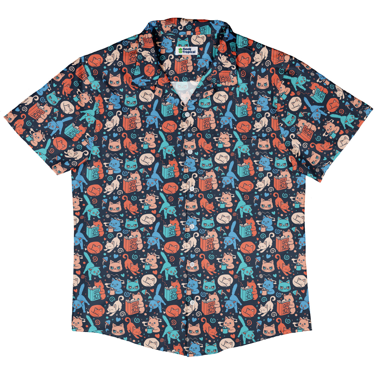 Cat 101 Button Up Shirt Hawaiian Front