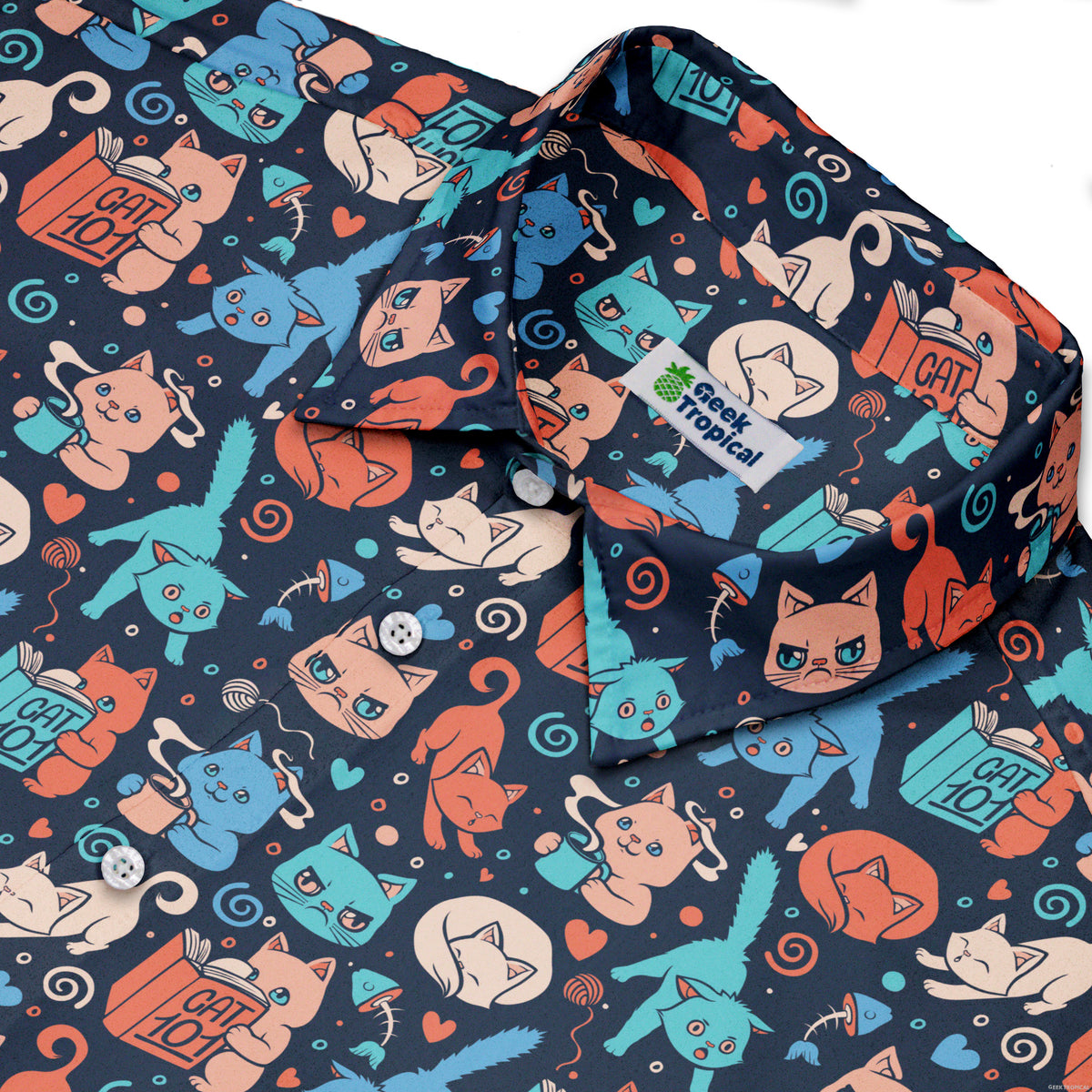 Cat 101 Button Up Shirt Neck